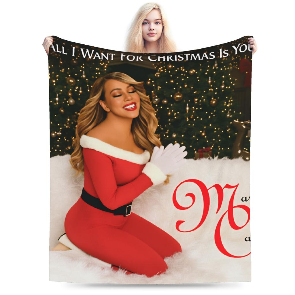 Mariah Carey Weihnachten Warme Weiche Decke Studenten Plüsch Überwurfdecke Bequeme Schlafzimmer Flanell Tagesdecke Sofa Bettbezug