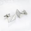 Rectangular Twill Smooth Metal Cufflinks Men's Business Shirts
