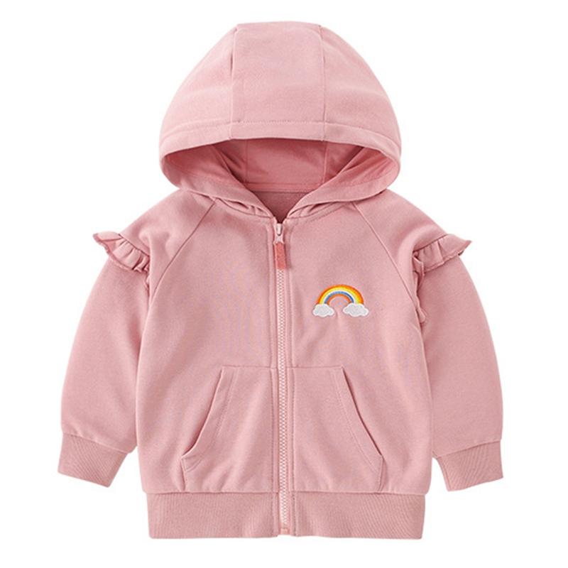 

Детское пальто с капюшоном для девочек, куртка с капюшоном и молнией с длинными рукавами 110