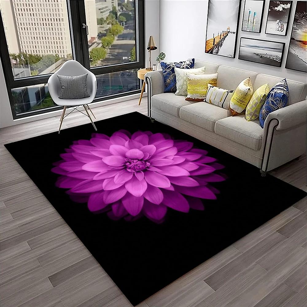 HD Nordic Daisy Sun Flowers 3D Carpet Rug for Home Living Room Bedroom Sofa Doormat Decor,kids Play Area Rug Non-slip Floor Mat