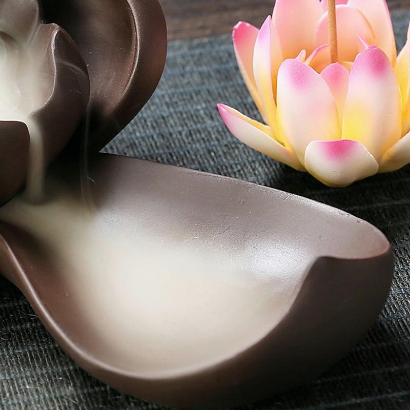 Lotus Rauch Weihrauch Brenner Rückfluss Weihrauch Brenner Wasserfall Fluss Handwerk Halter