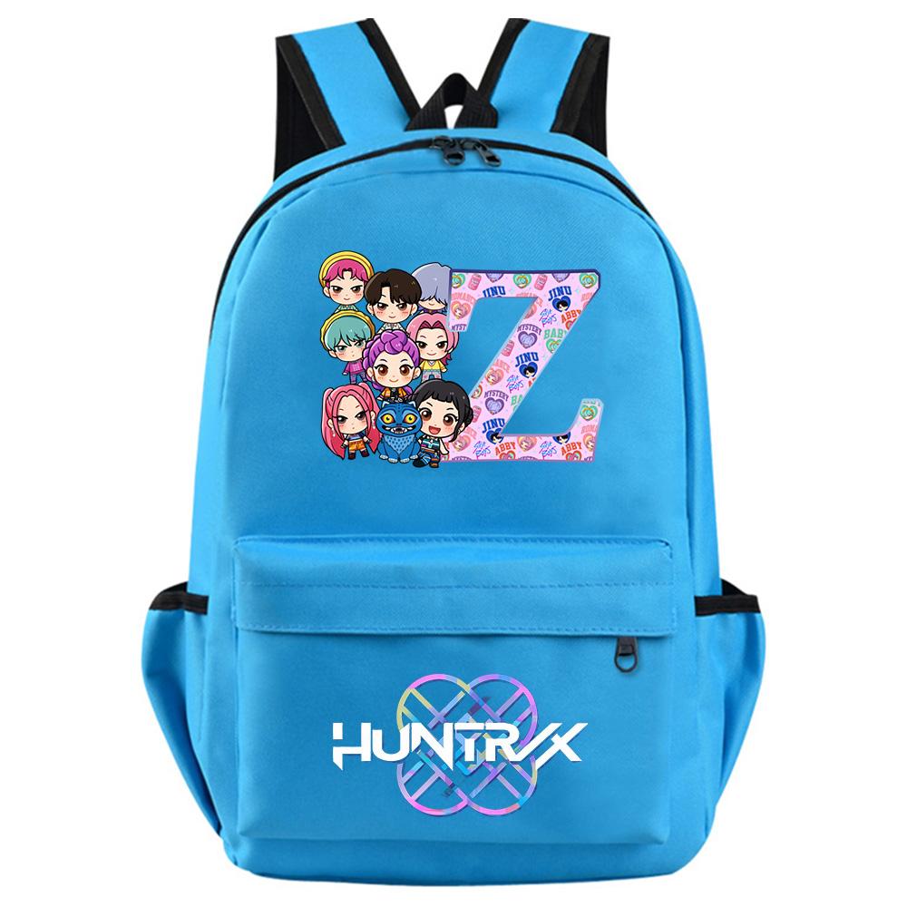 26 English Letter Kpop Demon Hunters Printed Backpack for Teenager Student Girl Boy Bookbag Schoolbag Women Large Capacity Travel Bag Kid Gift Rucksak