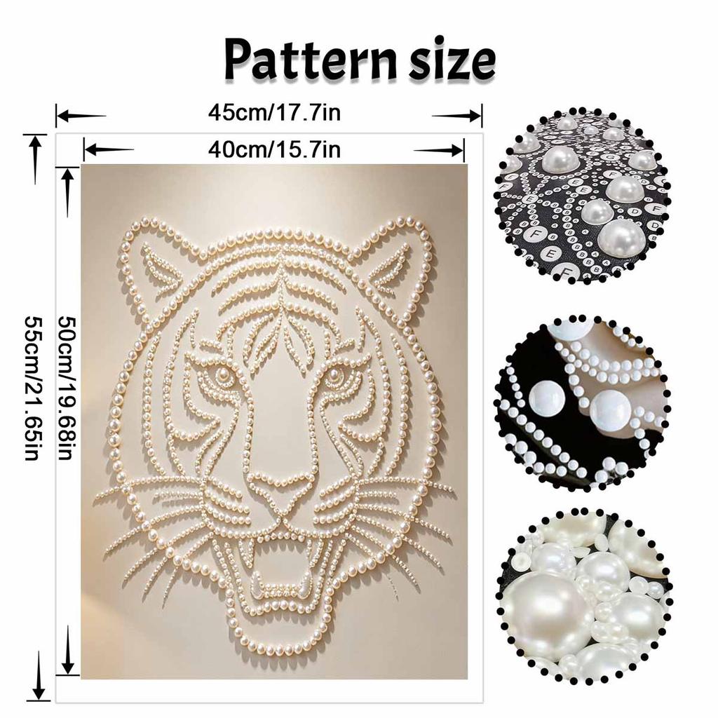 5D DIY Pearl Diamond Painting Kit Majestic Tiger Full Drill Embroidery Mosaic Art Home Wall Decor Gift