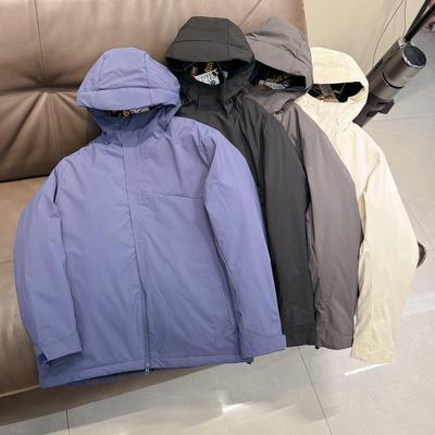 Men's Winter Outdoor Windproof Waterproof Lightweight Hooded Cotton Jacket with Double Zipper and Temperature-Locking Warmth.