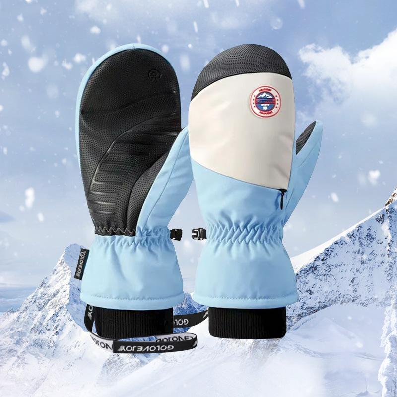 

Snug Fit Multi-Color Ski Gloves - Warm Arctic Fleece, Full Palm Coverage, Fast Shipping One Size світло-синій колір