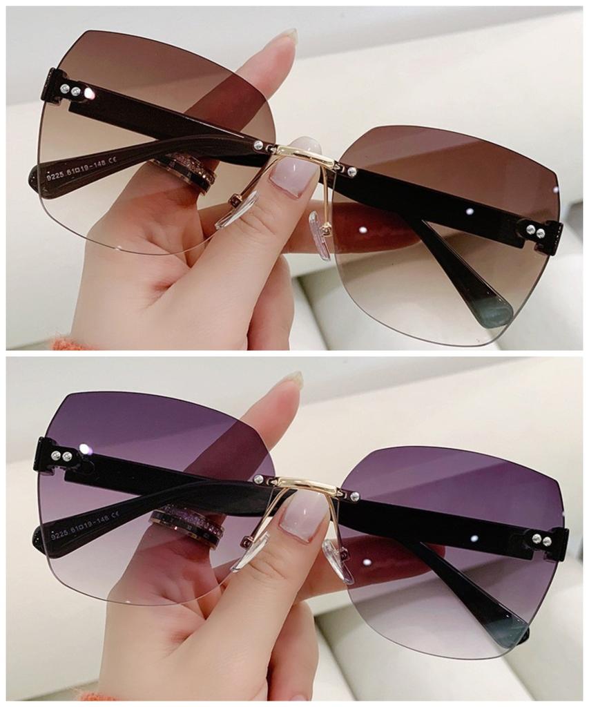 Sunglasses for Women New Fashion Rimless Eyeglasses Gradient Sunglasses Lady Vintage Classic Fashion Eyewear