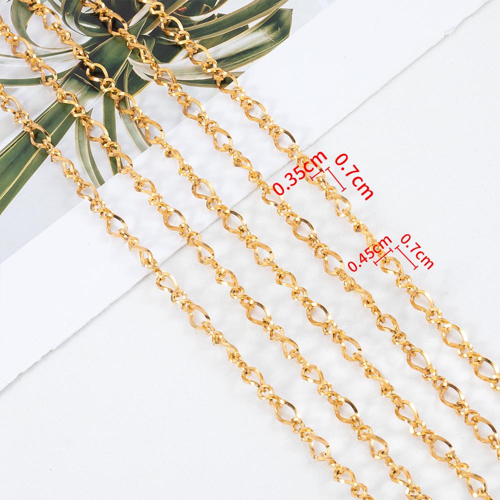 No Fade 1Meter Stainless Steel Irregular Twisted Circular Link Chain Bulk Thick Chains for DIY Necklaces Bracelet Jewelry Making