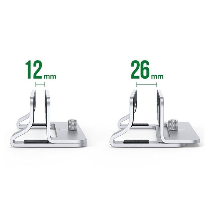 Support Ordinateur Vertical en Aluminium UGREEN - Largeur Réglable - Découpe Réservée - Refroidissement Amélioré