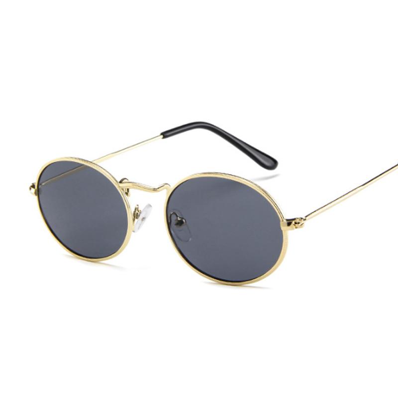 Vintage Oval Style Sunglasses Woman Metal Frame Retro Sun Glasses Male Female Clear Mirror Small Round Para Hombre
