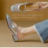 Fashion Women's Summer New Fashion Temperament Cutout Breathable Half Slippers Block Heel Soft Sole Muller Slippers