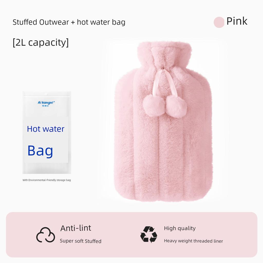 Plush Hot Water Bottle, Water-Filled Warm Water Bag, Special Thickened Explosion-Proof Heating Pad for Hands and Feet, Warming Bed Artifact, 2025 New