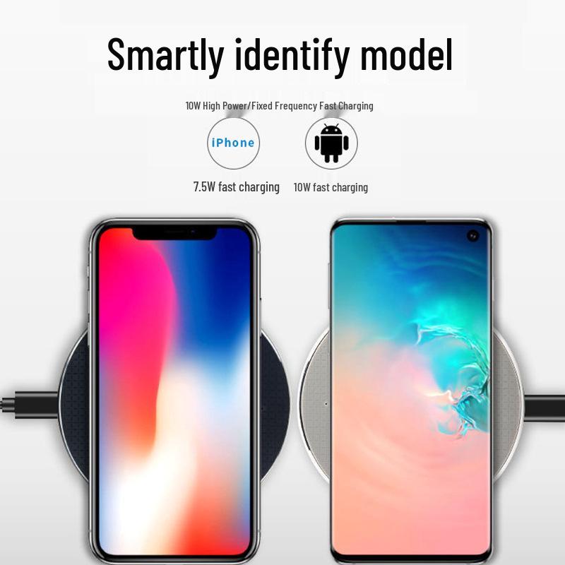 Ultra-Thin 15W Aluminum Wireless Charger, Compatible with Huawei & Apple Phones