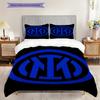 Biancheria da letto Colori Stelle Emblema Inter (1 * copripiumino + 2 * federa, senza nucleo) Copripiumino e federa 2D piatti, morbidi e confortevoli