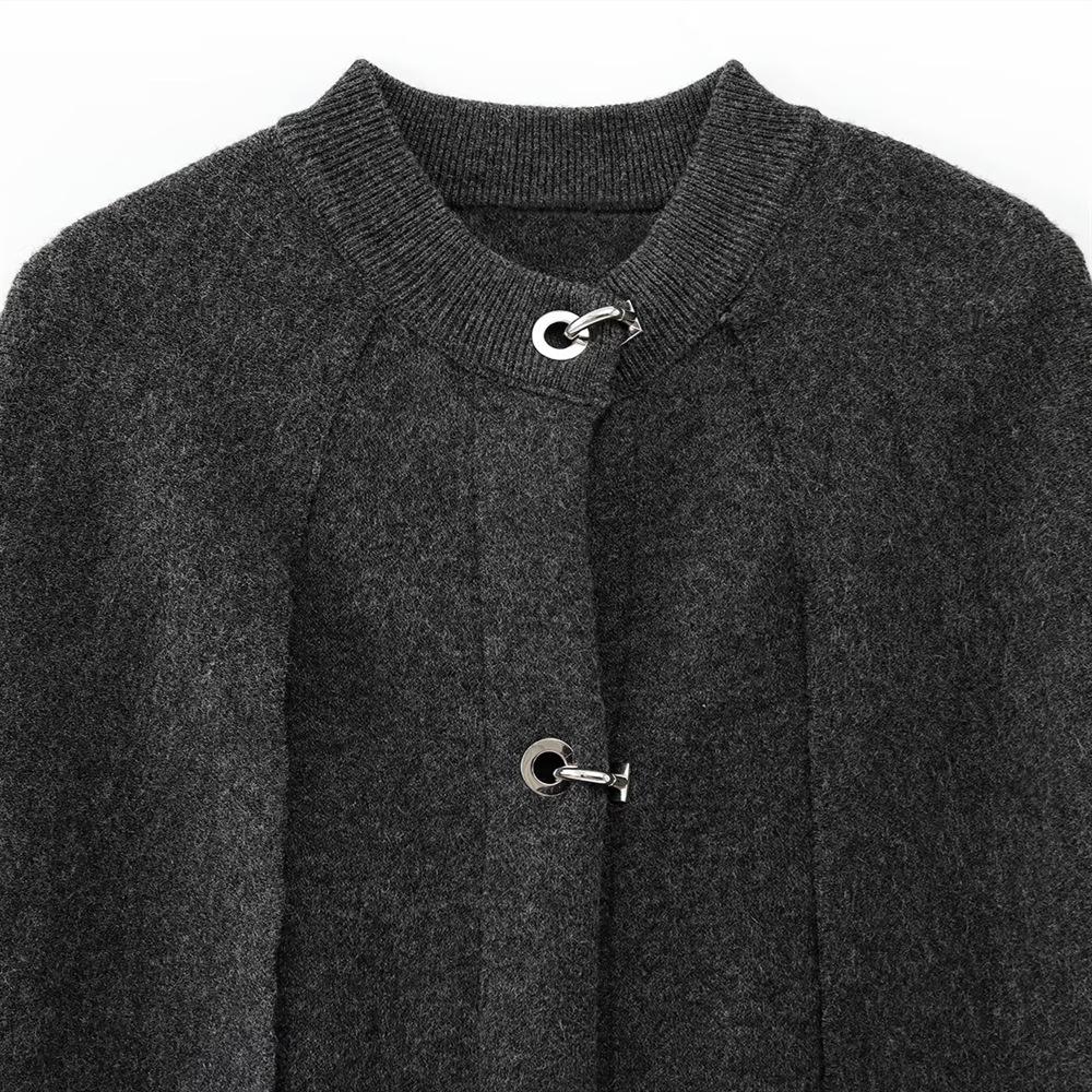 2025 Spring Women's Slim Cape Knit Coat