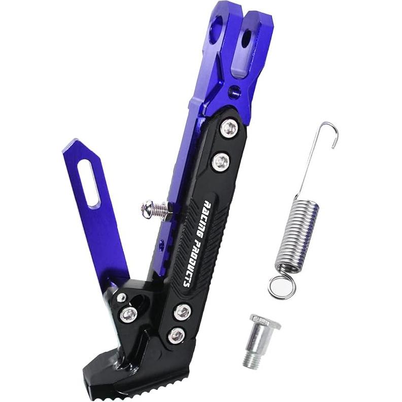 Universal Motorcycle Kickstand Accessories Motor Scooter Modified CNC Aluminum Alloy Adjustable Tripod Holder Kickstand Foot Side Support Stand Motor