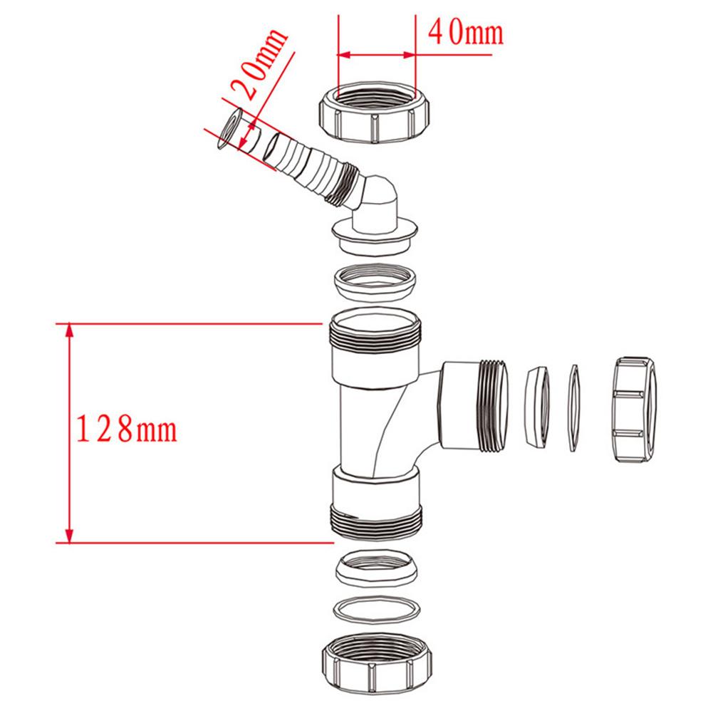 T Design Pipe PVC Kitchen Sink Pipe Essential Kitchen Component Long-lasting Performance Robust Plastic Construction