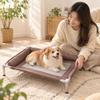 Elevated Pet Bed with Mesh Breathable Raised Frame Removable Cover ScratchResistant Dog
