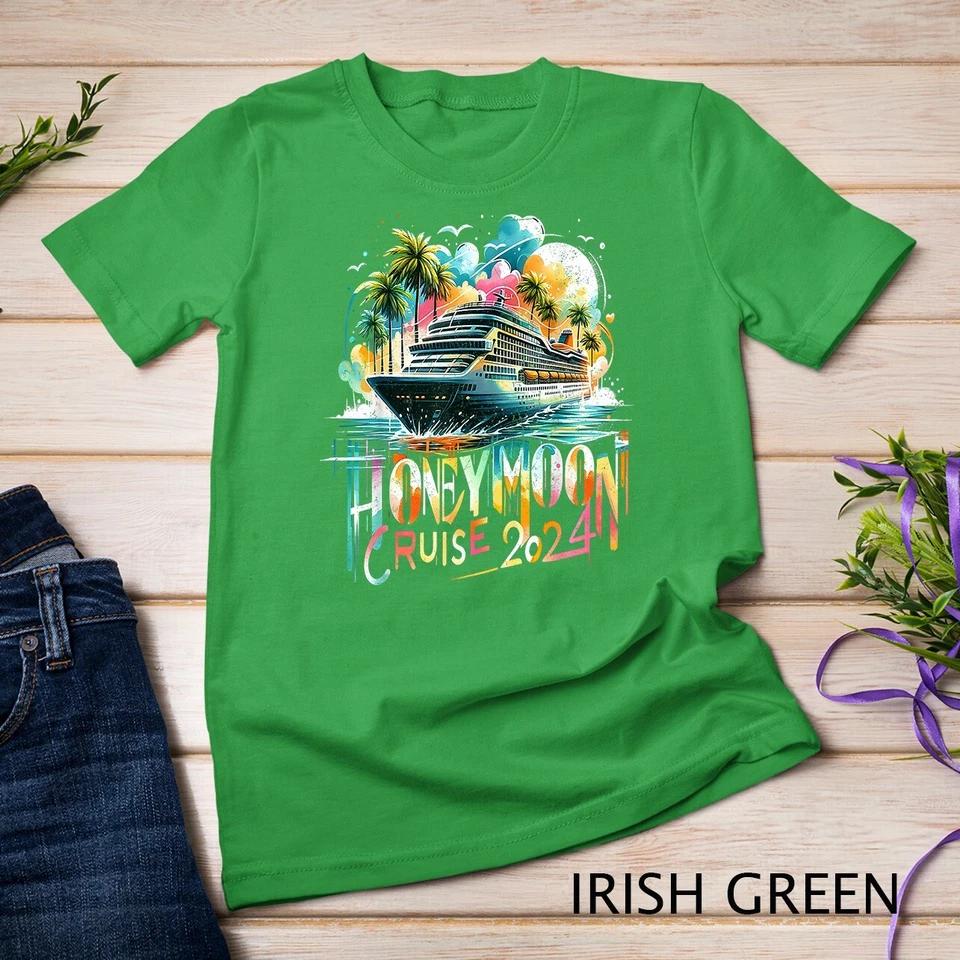 Happy Honeymoon Cruise 2024 Wedding Honeymoon Matching Gifts Unisex T-shirt 4 S