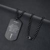 Silver Stainless Steel Cross Dog Pendant Necklace for Men
