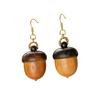 Creative Simulation Acorn Pendant Earrings for Women Personalized Detachable Hook Earrings Novelty Ear Jewelry Accessories Gift