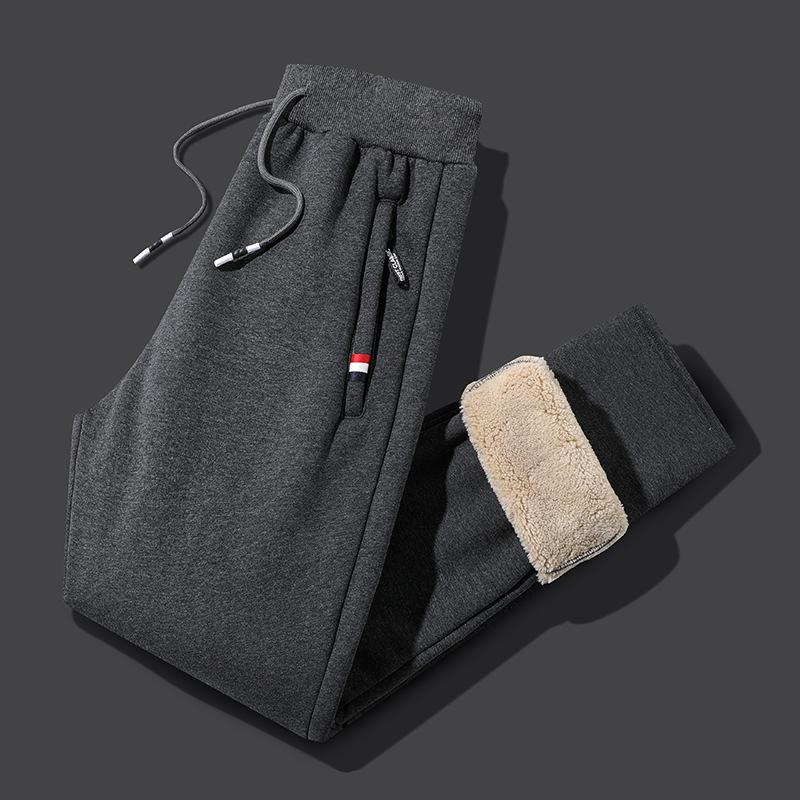 

Мужские свободные спортивные штаны из овчины в корейском стиле – мягкие, утолщенные зимние повседневные брюки 2XL