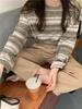 2025 Autumn Women's Striped Long Sleeve College-Style Loose Round Neck T-Shirt