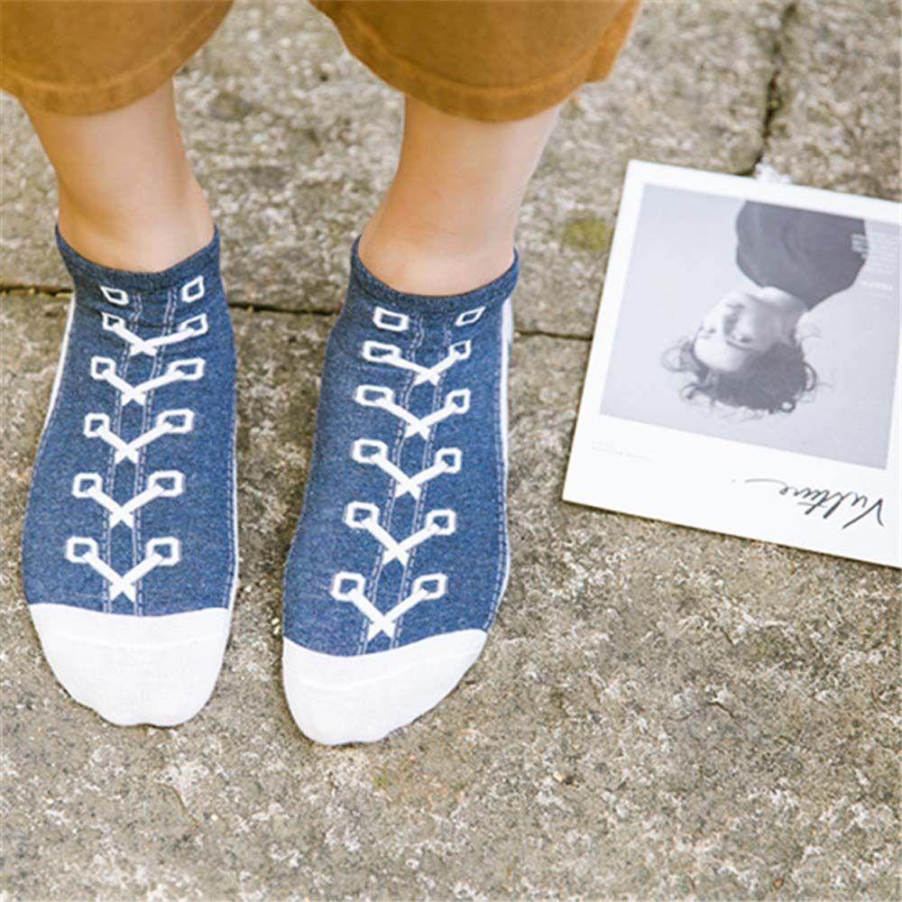 Casual Shoes Pattern Shallow Comfortable Men's Short Socks Low-top Socks Women Hosiery Boat Socks