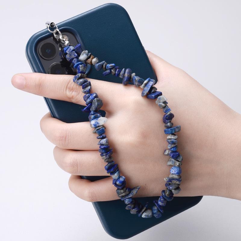 Creative Gravel Stone Mobile Phone Chain Women Girls Natural Bead Anti-Lost Fashion Jewelry Cellphone Strap Lanyard Hanging