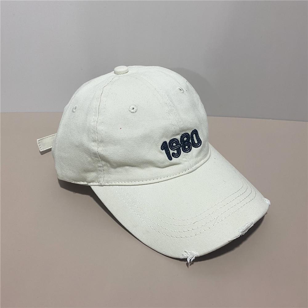 Embroidered letter baseball cap washed old cap women's summer sun protection visor breathable windproof hat