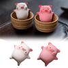 Purple Clay Tea Pet Pig Piggy Figurine Mini Pig Ornament Attract Wealth Feng Shui Sculpture Home & Office Decoration Collection