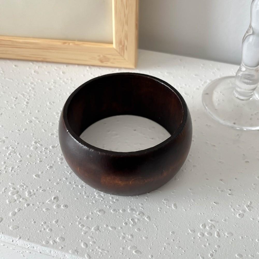 Wide Round Bracelets Geometric Wooden Bangles Vintage Wood Bangles  Gifts