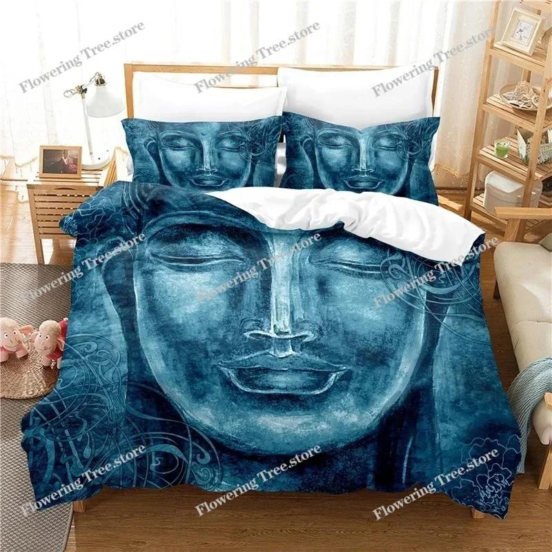 Buddha-Statue-Bettwäscheset Bettbezug-Set 3D-Bettwäsche Digitaldruck Bettwäsche Queen King Full Size Bettwäscheset Modedesign