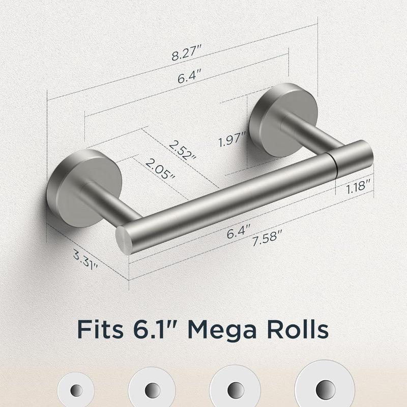 1PC Stainless Steel Rustproof Double Post Pivoting Tissue Roll Holder for Bathroom Toilet Paper Holder Wall Mount
