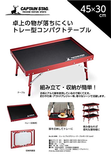 Kapitan Stag (KAPITAN STAG) Stolik zewnętrzny, Aluminiowy składany stolik tacowy, 45 x 30 cm, Typ 2, Joule UC-559