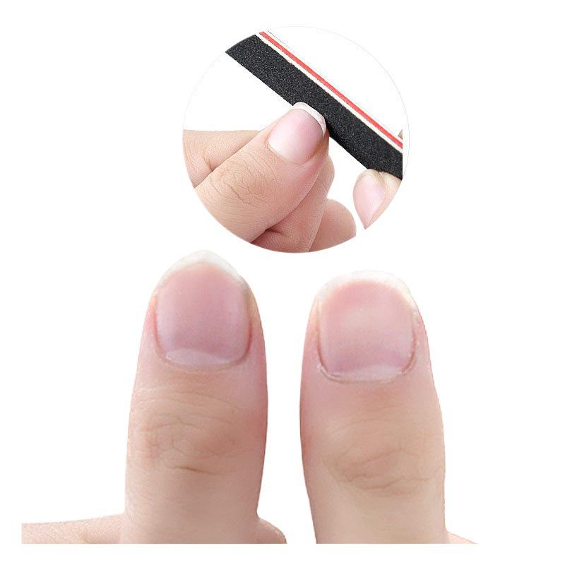Red Heart Black Sand Nail File: Odorless Buffing Block, Double-Sided Shaping, and Polishing Strip.