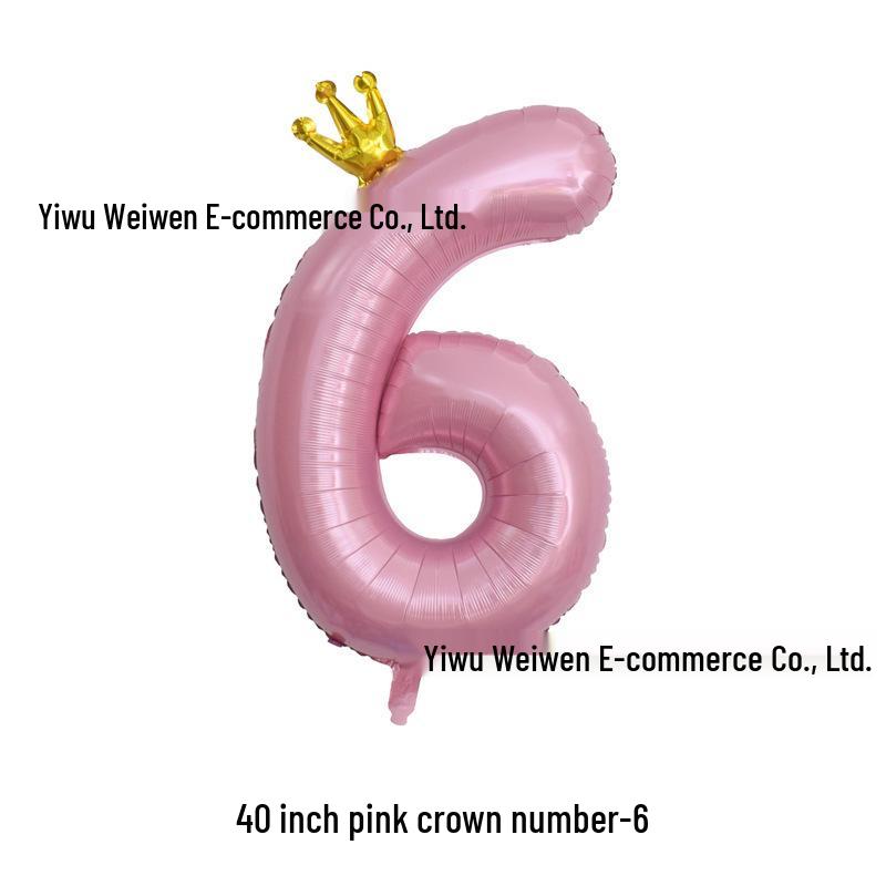 40-inch Giant Crown Number Birthday Balloon Decor
