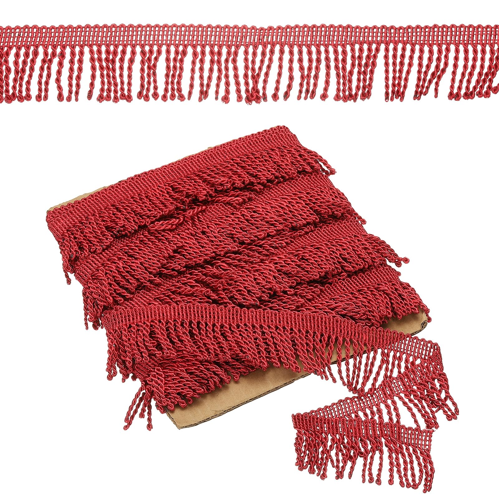 

PATIKIL Wine Red Fringe Trim, 11 Yards x 55mm, Curtain Tassel Fabric Trim for Curtains, Sofas, Clothing, DIY Decorative Sewing