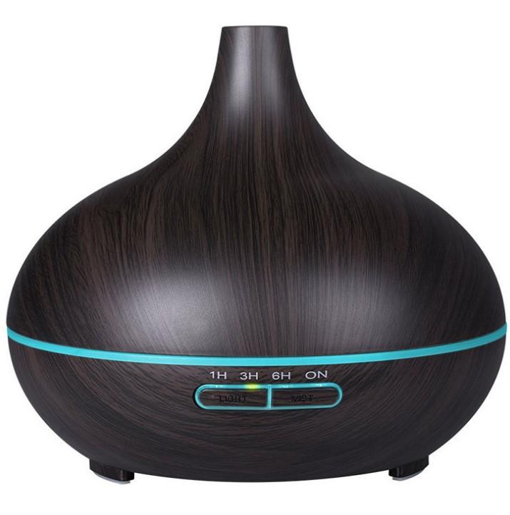 High Quality 400ml Aromatherapy Essential Oil Diffuser Wood Grain Remote Control Ultrasonic Air Humidifier with 7 Colors Light