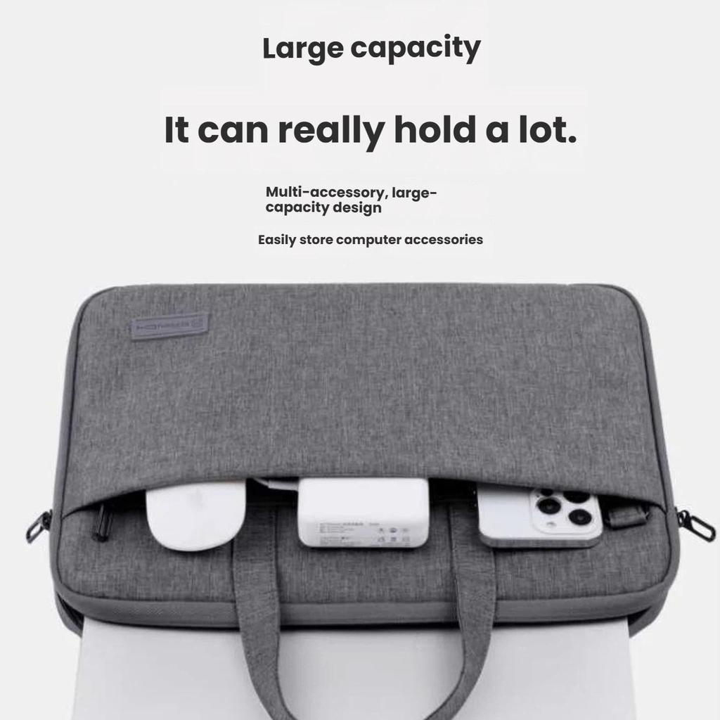 BRINCH Laptop Bag, Handheld And Shoulder Strap, Suitable for 12-13.3 Inch Laptops, Apple And Huawei Compatible, Business Commute Travel Briefcase