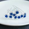 10pcs Rose Flower Bridal Hairpins Luxury Crystal Hair Clip Pins Wedding Bride Hair Styling Tools Women Prom Hair Accessories