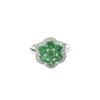 Fashion Jewelry Flower Ring Versatile Light Luxury Full Diamond Cultivation Ruby Emerald Women's Ring