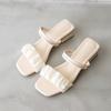 Women's Summer 2025 French Style Chunky Heel Sandals: Mid-Heel Internet Celebrity Two-Wear Sandals and Slippers