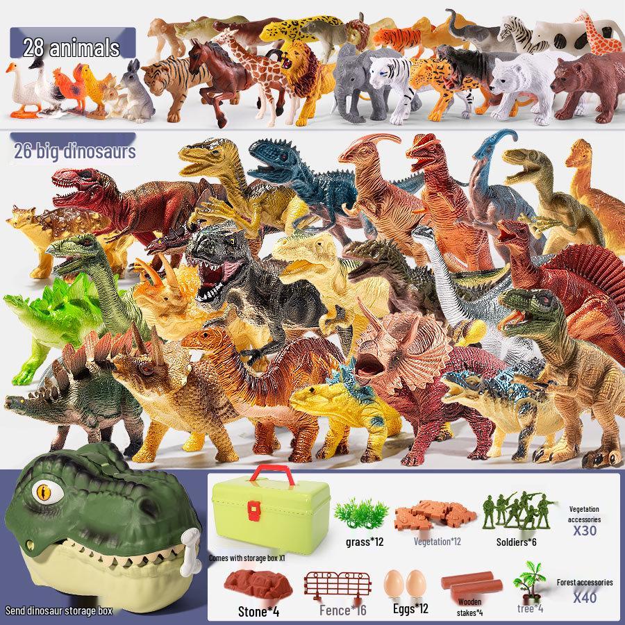 Weiche Dinosaurier-Spielzeuge für Kinder - Triceratops & Tyrannosaurus Rex Tierfiguren Set
