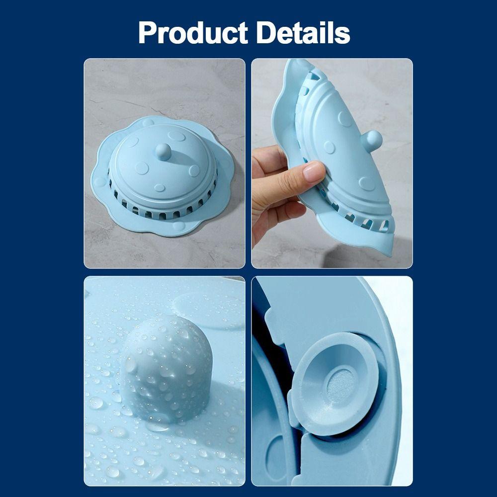 Silicone Sewer Outfall Drain Filter Anti-blocking Hair Clean Up Sink Strainer Filter Round Shape Floor Drain Mesh Cover