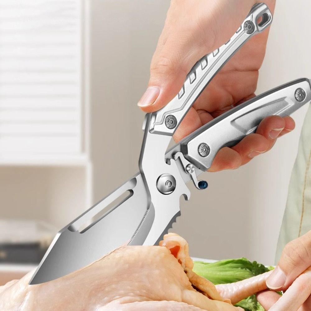 With Safety Buckle Chicken Bone Scissor Removable Food Scissor Kitchen Scissor Camping
