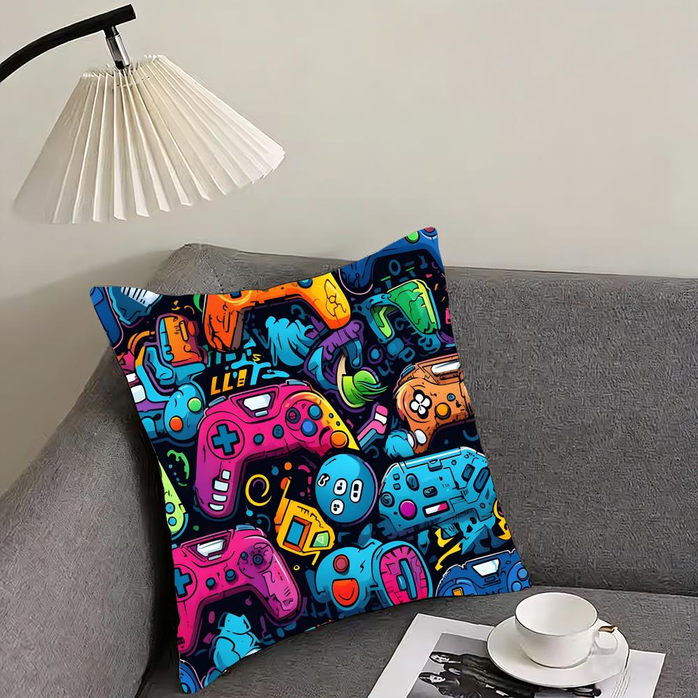 Game handle Cushion Cover Reversible Plush Pillow Cover – For car, sofa, bedroom, perfect as a gift.