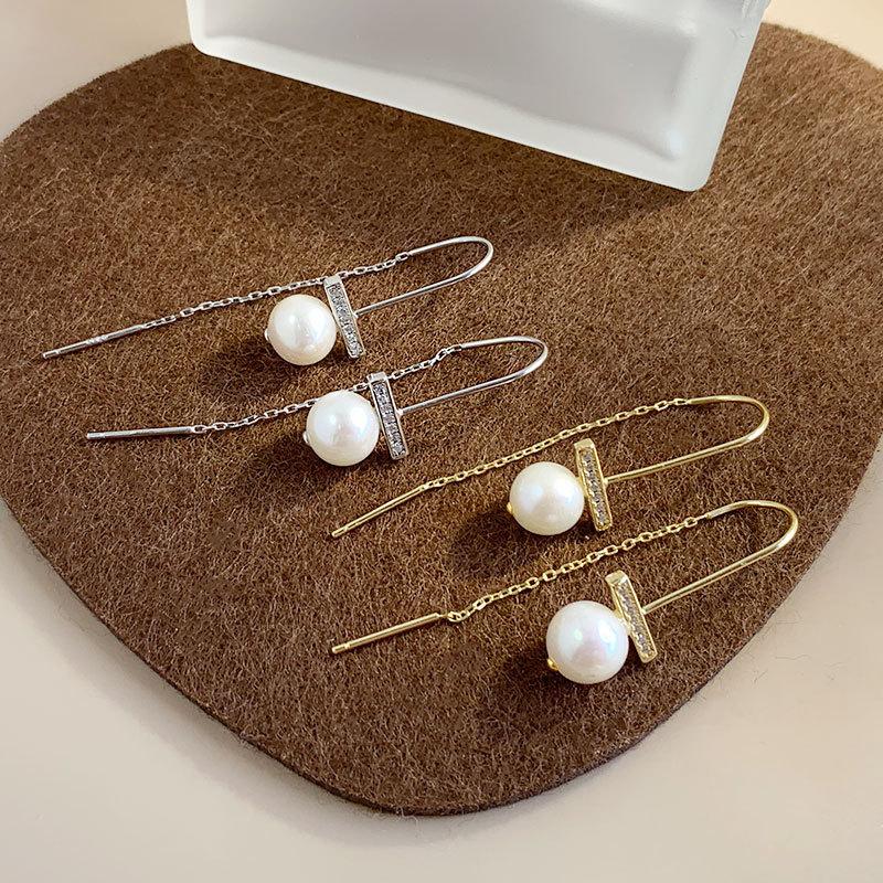 Fashion Jewelry 925 Silver Earring Women 18K Gold Plated Sterling Silver Long Chain Tassel Stud Earring Piercing Jewelry