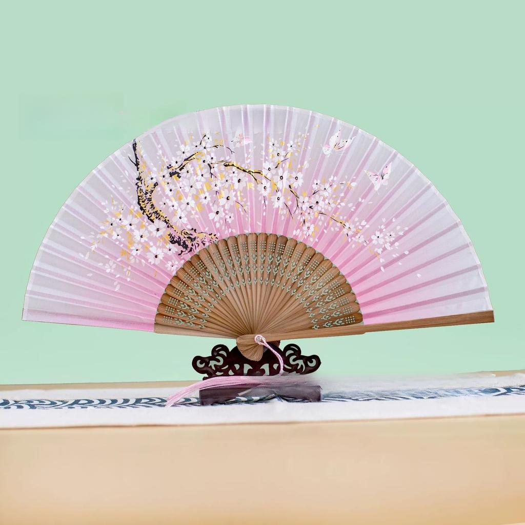 Japanese Folding Fan Handmade Decorative Kanagawa Wave Foldable Fan Handheld Vintage Hand Fans For Women Portable Folding F