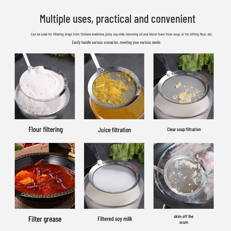 304 Stainless Steel Fine Mesh Skimmer Spoon