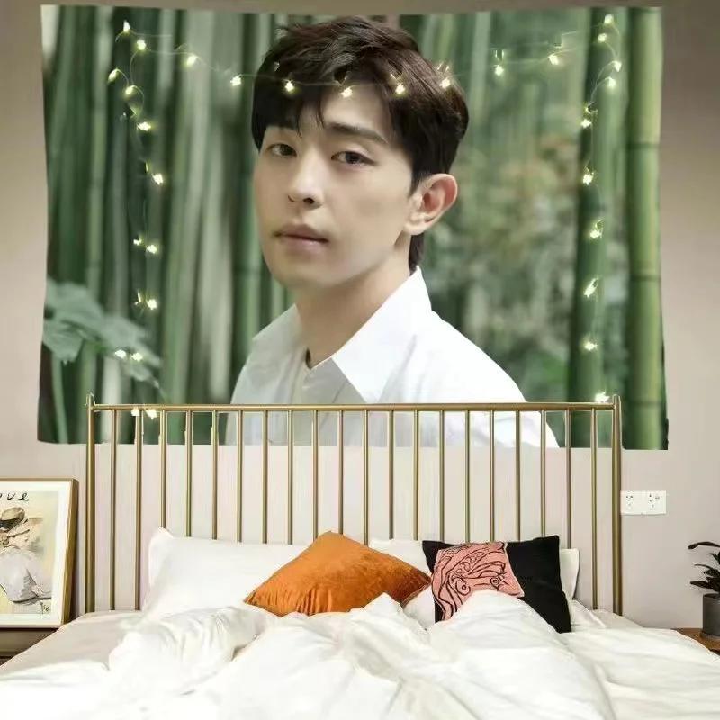 

Celebrity support tapestry polyester wall hanging Kpop style fan decoration bedroom dormitory photos wall background decoration 74x94cm(29x37in)